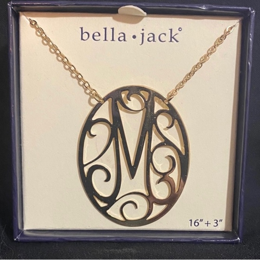 Bella “M” monogram necklace